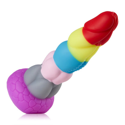 Regenbogen-Dildo groß mit Saugnapf