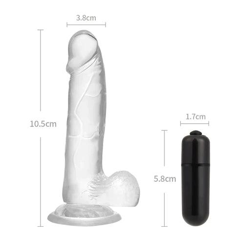 Transparentes handbetriebener Dildo mit Saugnapf - Seekheart